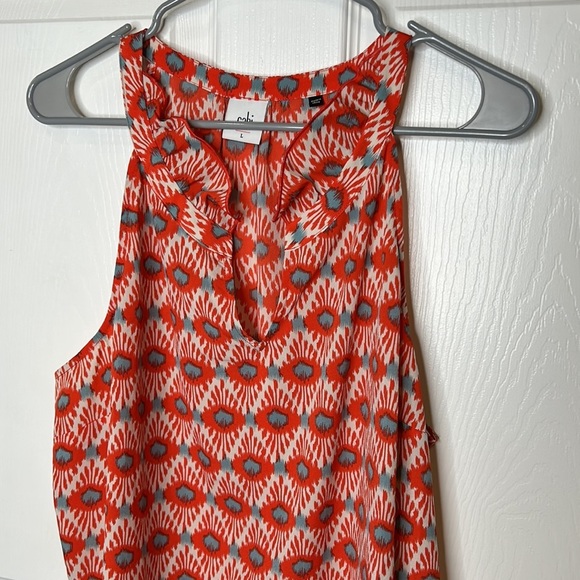 Cabi Sunshine Ruffle Sleeveless Tank Top Size Large #5420 - Picture 5 of 8